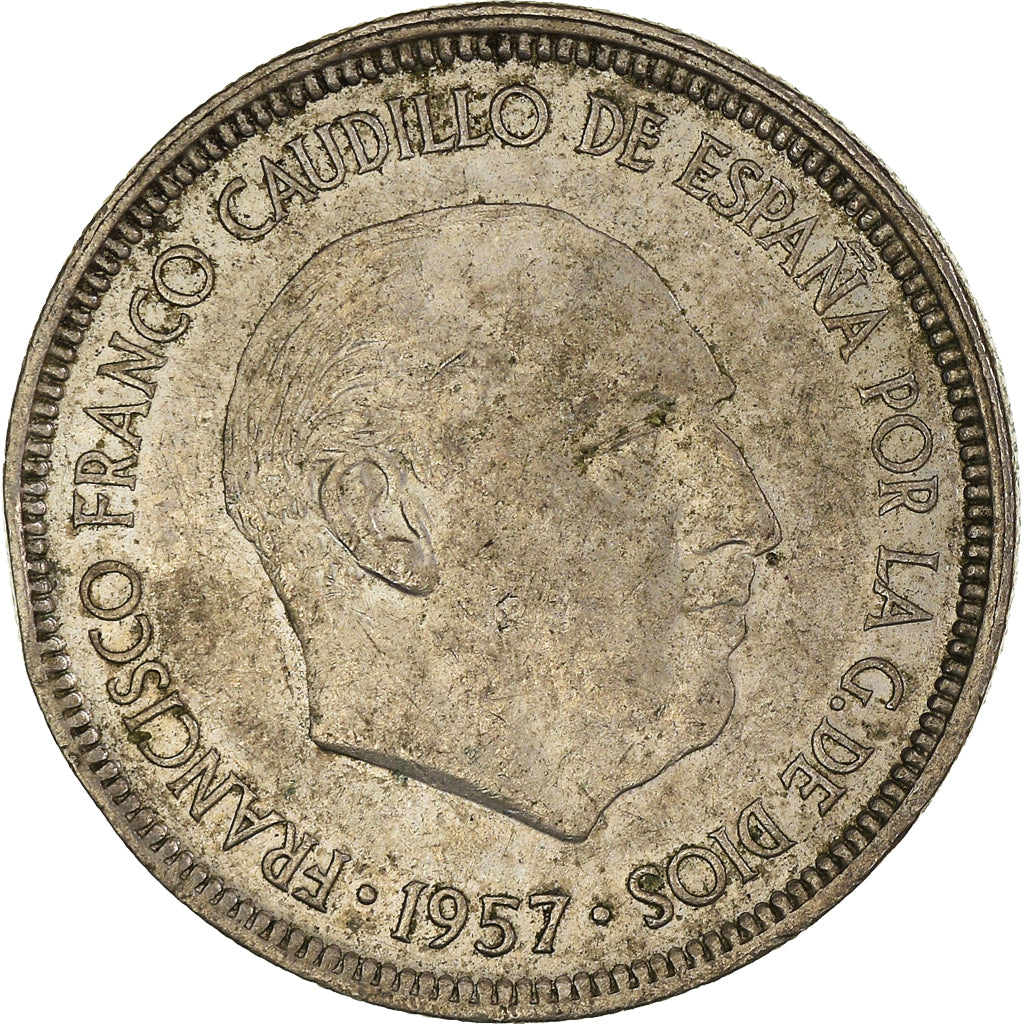 Moeda, Espanha, 5 Pesetas, 1957 (74)