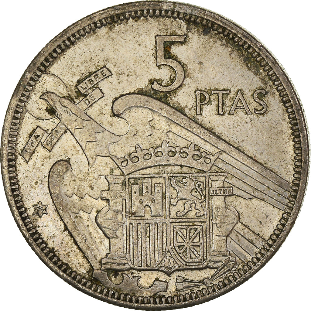 Moeda, Espanha, 5 Pesetas, 1957 (74)