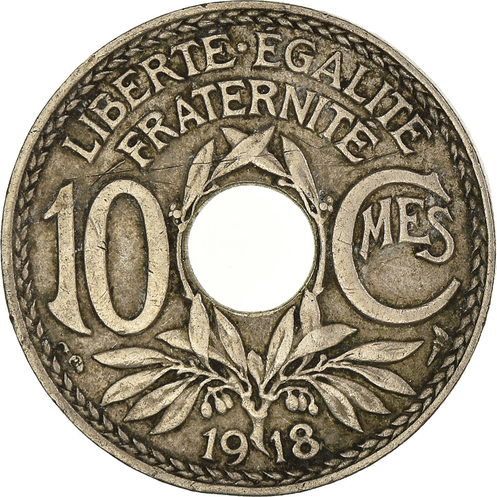 Coin, France, 10 Centimes, 1918