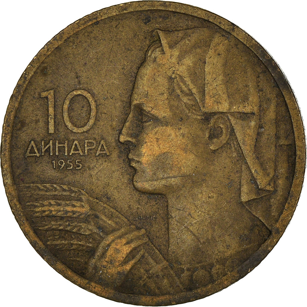 Münze, Jugoslawien, 10 Dinara, 1955