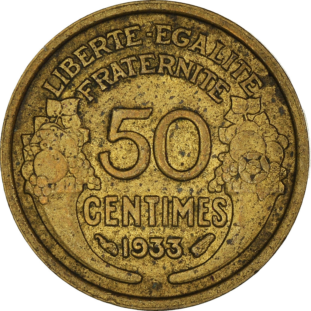 Münze, Frankreich, 50 Centimes, 1933