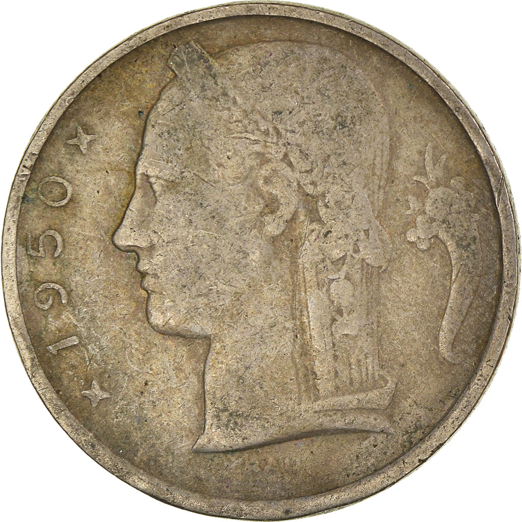 Moneda, Bélgica, 5 Francs, 5 Frank, 1950