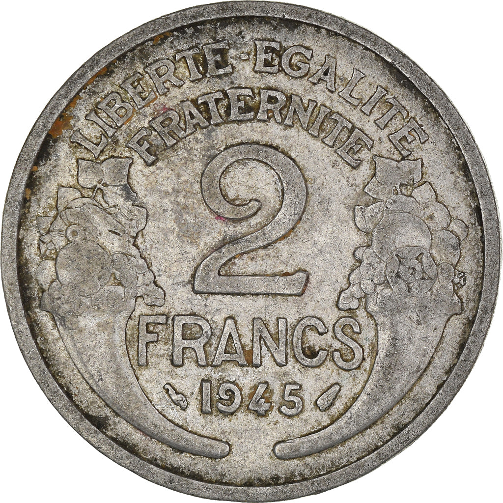 Moneta, Francia, 2 Francs, 1945
