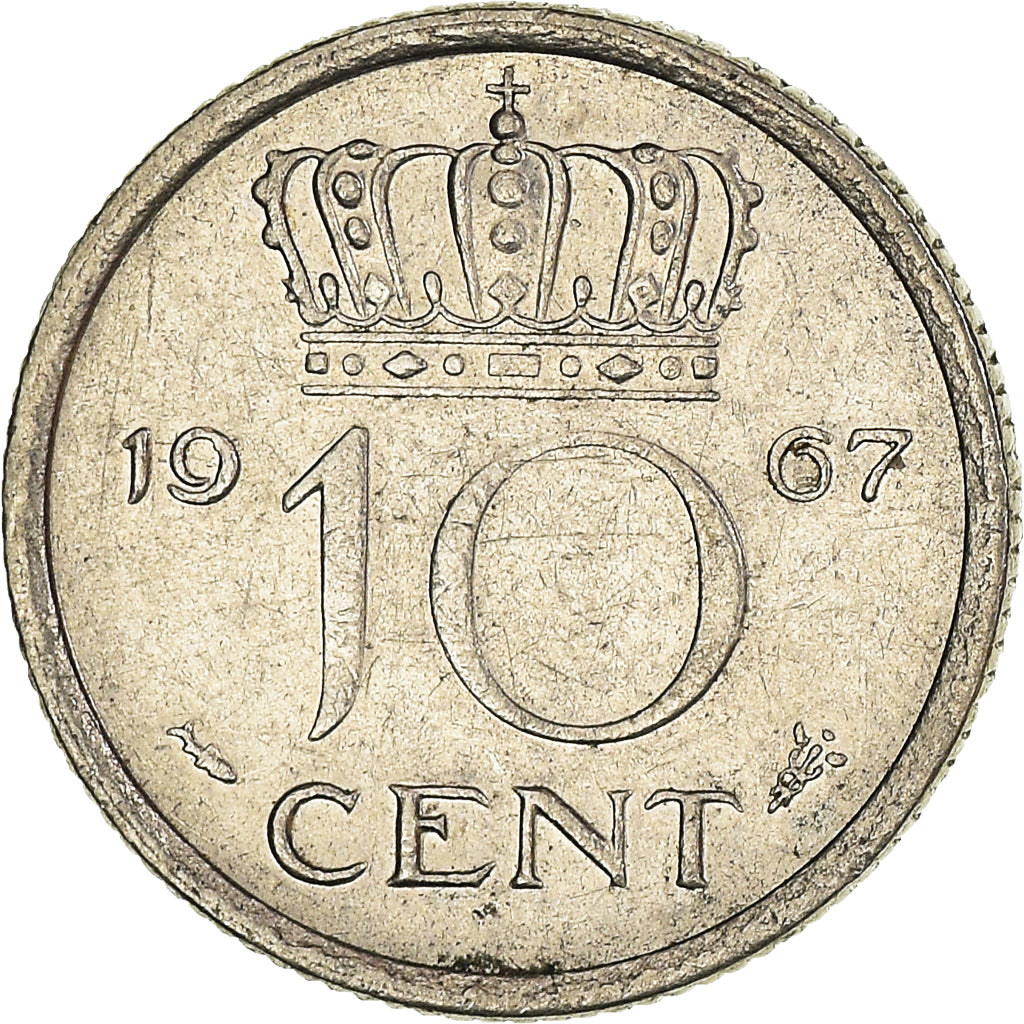 Moeda, Países Baixos, 10 Cents, 1967