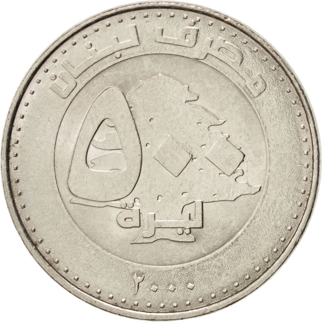Coin, Lebanon, 500 Livres, 2000, MS(63), Nickel plated steel, KM:39