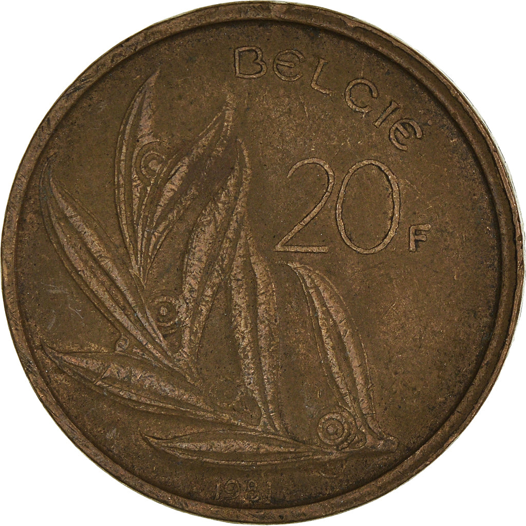 Monnaie, Belgique, 20 Francs, 20 Frank, 1981