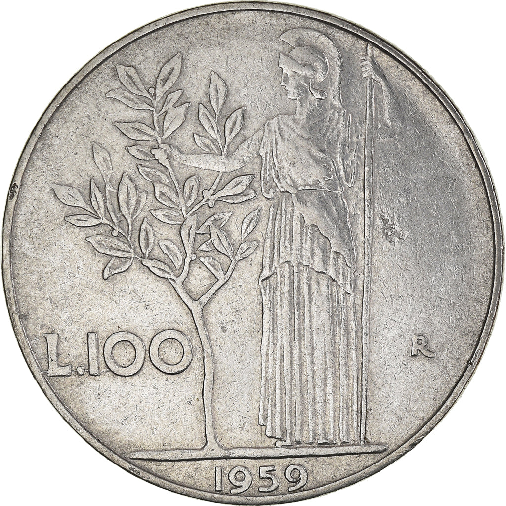 Moneda, Italia, 100 Lire, 1959
