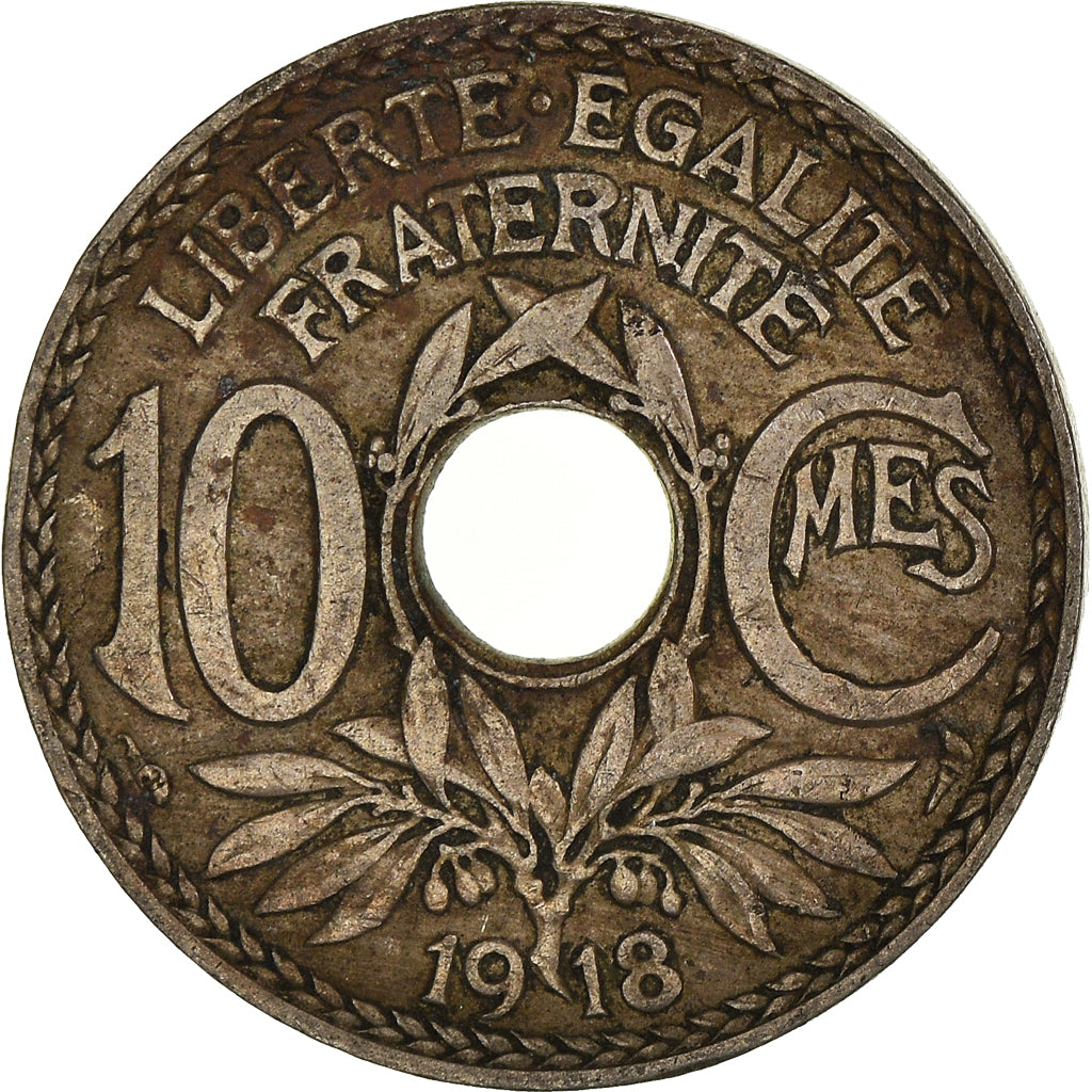 Coin, France, 10 Centimes, 1918