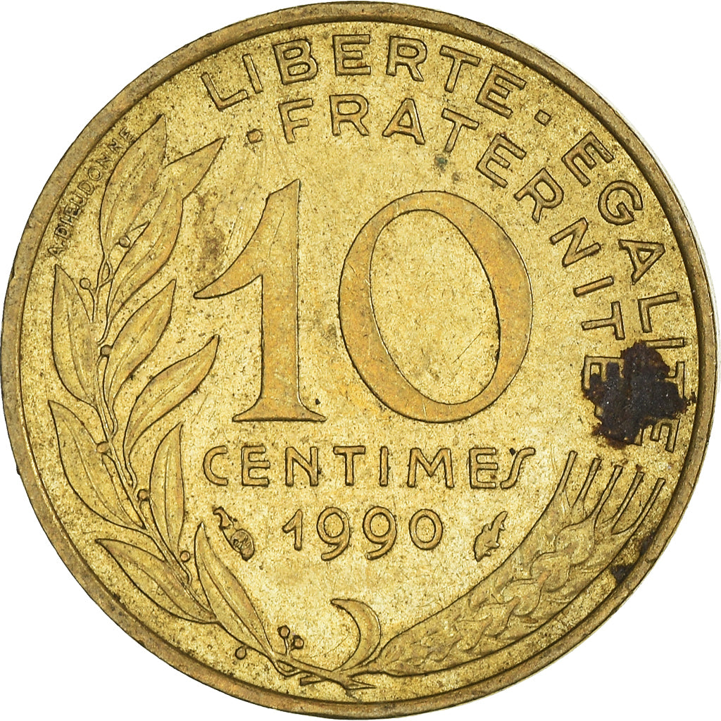 Coin, France, 10 Centimes, 1990