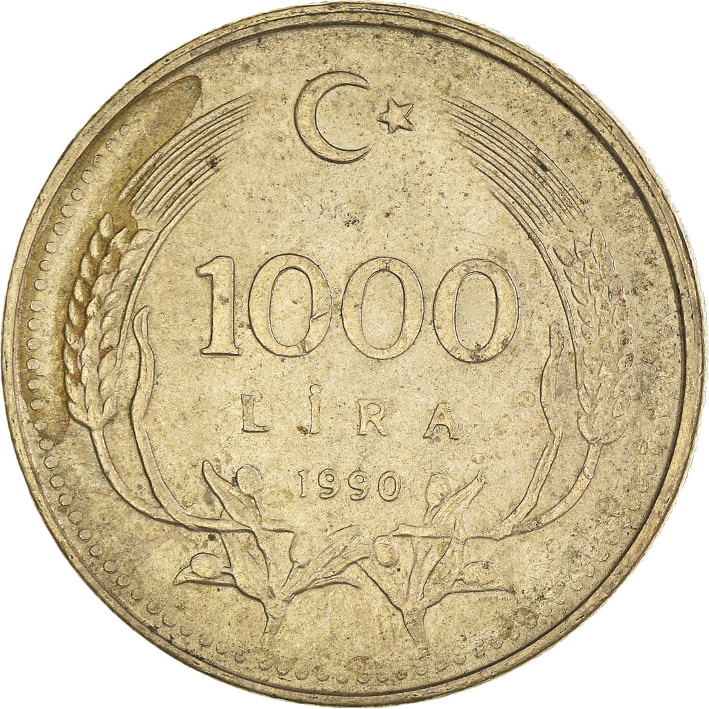 Coin, Turkey, 1000 Lira, 1990