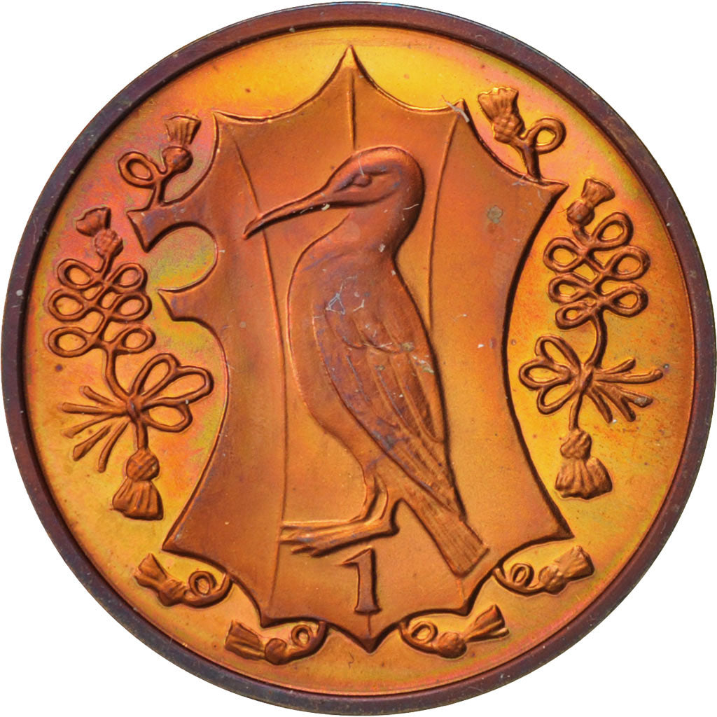 Coin, Isle of Man, Elizabeth II, Penny, 1984, AU(55-58), Bronze, KM:112