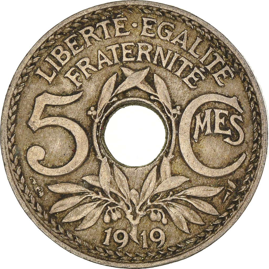 Monnaie, France, 5 Centimes, 1919