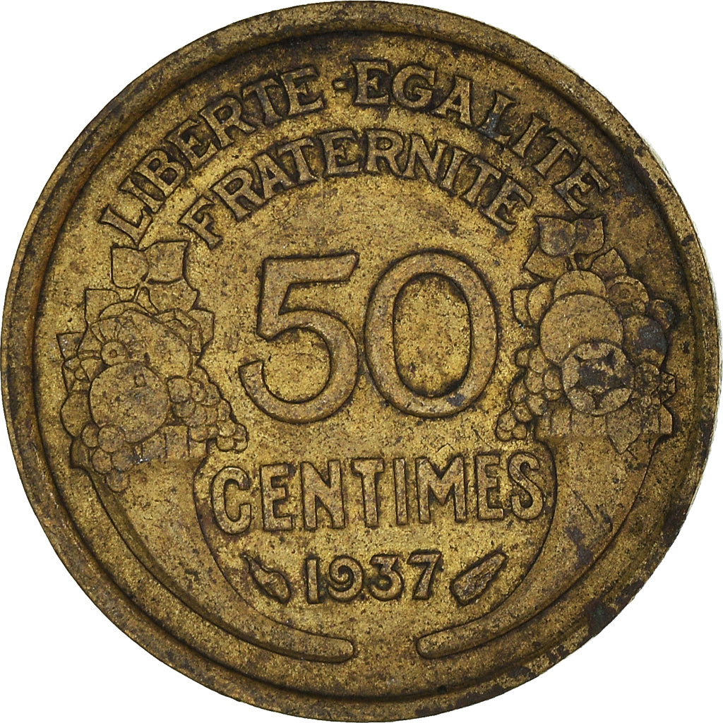 Moneta, Francja, 50 Centimes, 1937