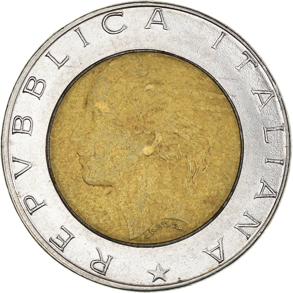 Münze, Italien, 500 Lire, 1989