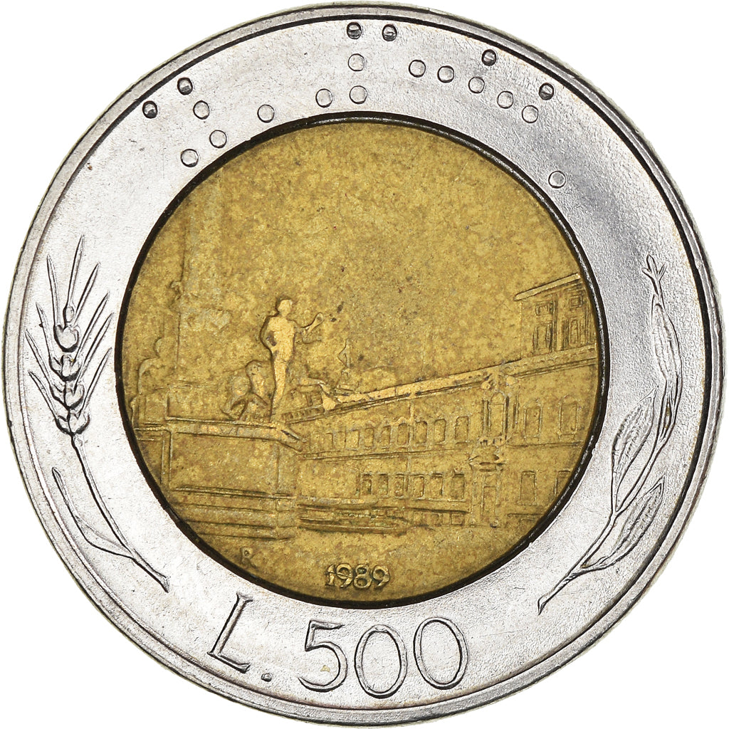 Münze, Italien, 500 Lire, 1989