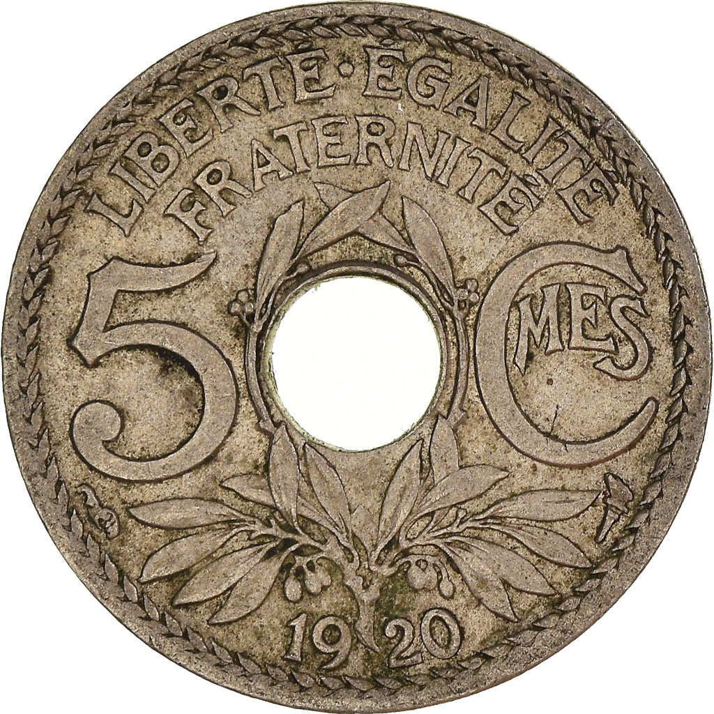 Munten, Frankrijk, 5 Centimes, 1920
