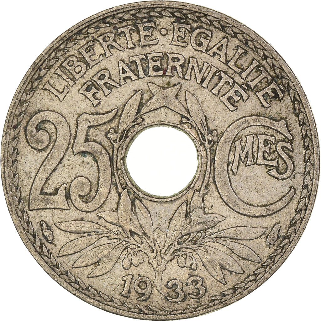 Münze, Frankreich, 25 Centimes, 1933
