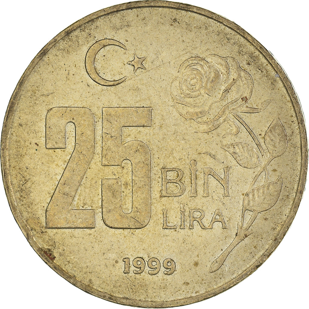Munten, Turkije, 25000 Lira, 25 Bin Lira, 1999