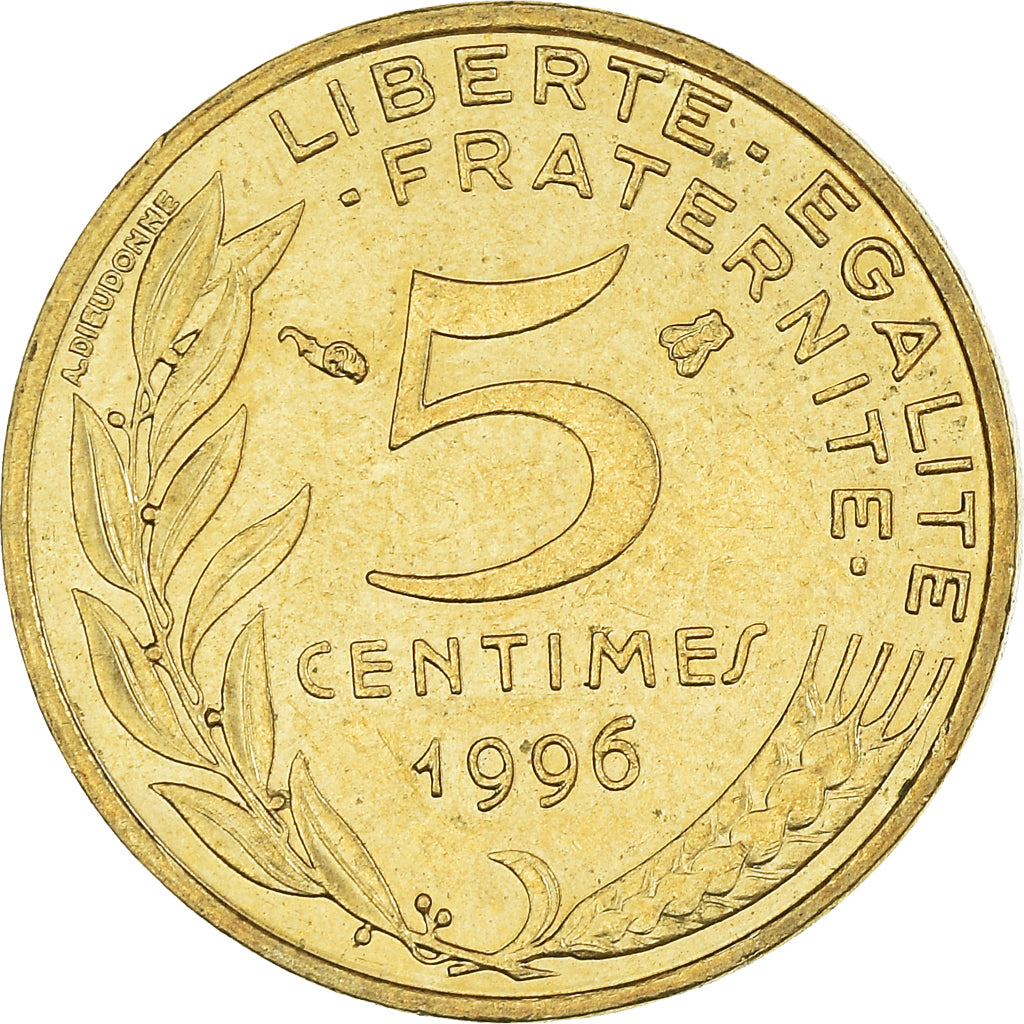 Monnaie, France, 5 Centimes, 1996