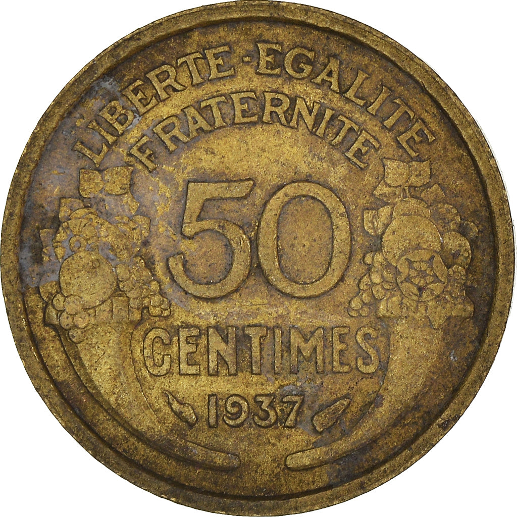 Moneta, Francja, 50 Centimes, 1937