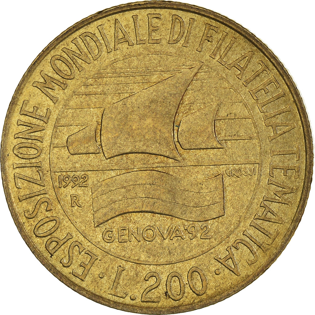 Moeda, Itália, 200 Lire, 1992