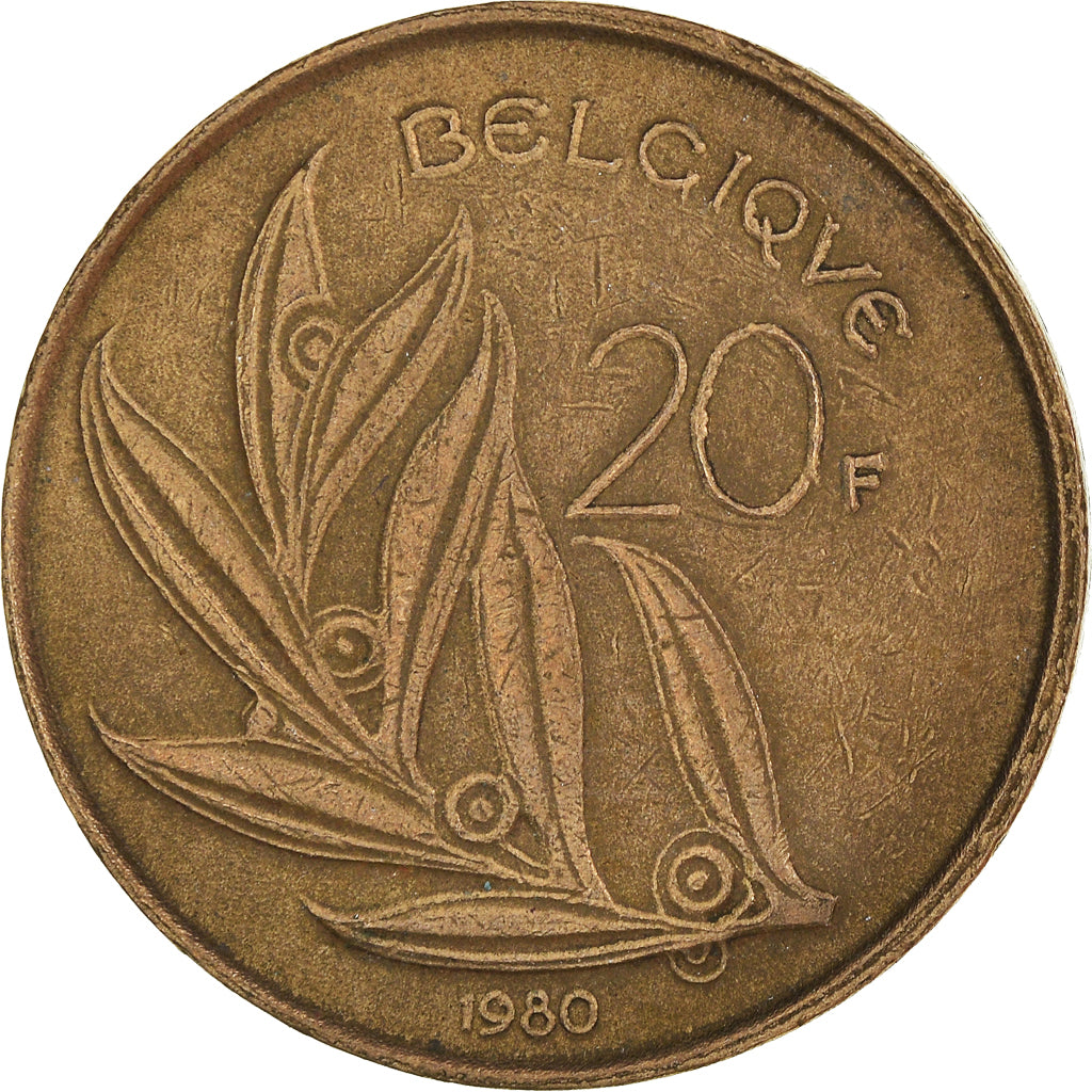 Monnaie, Belgique, 20 Francs, 20 Frank, 1980