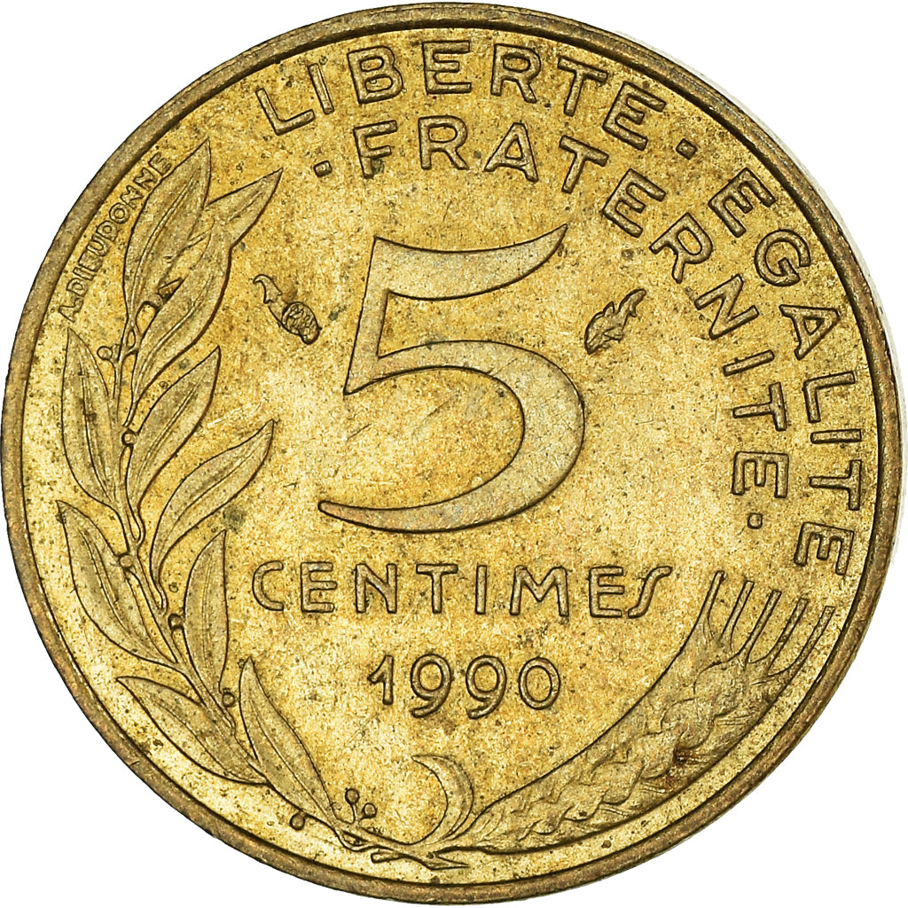 Moneta, Francia, 5 Centimes, 1990