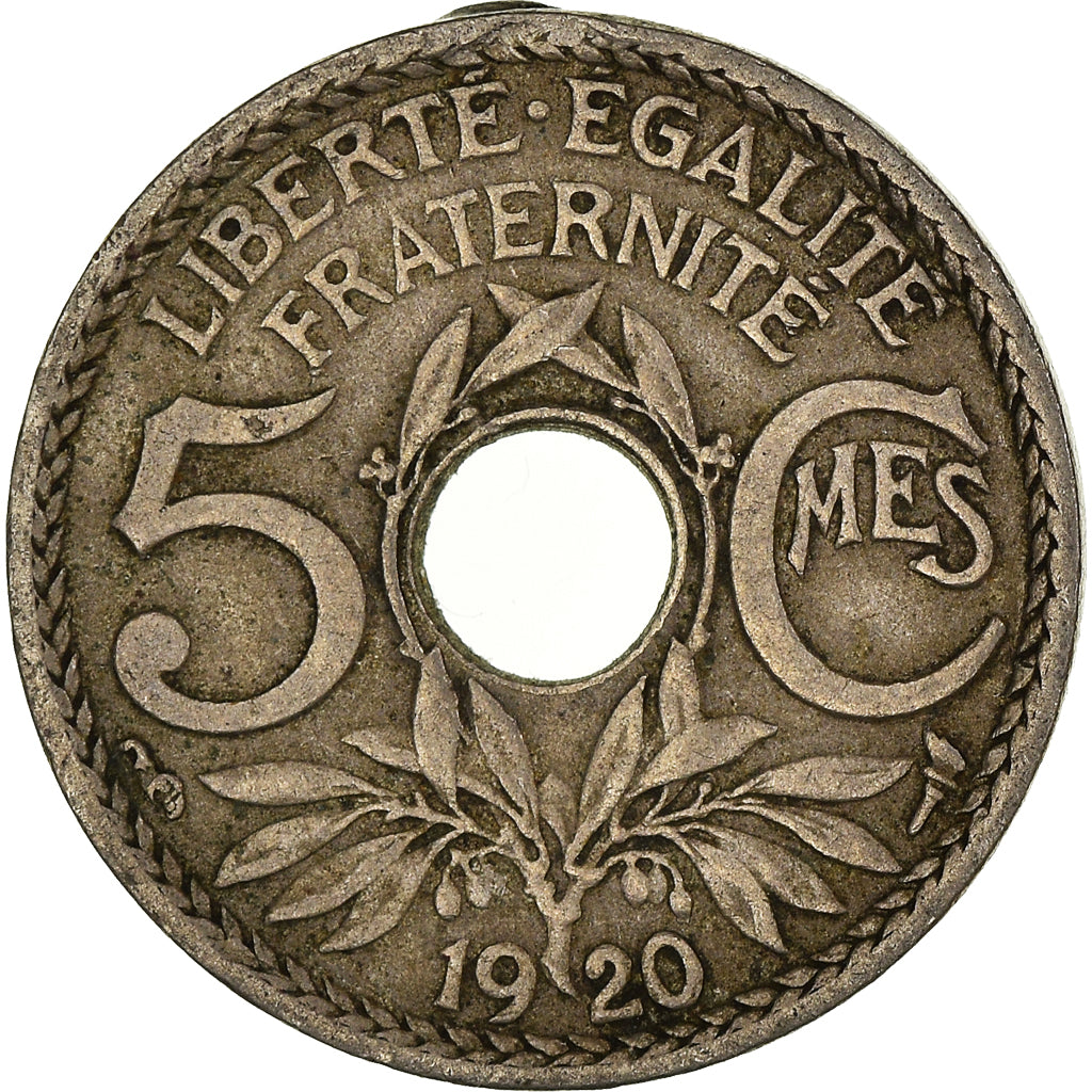 Munten, Frankrijk, 5 Centimes, 1920