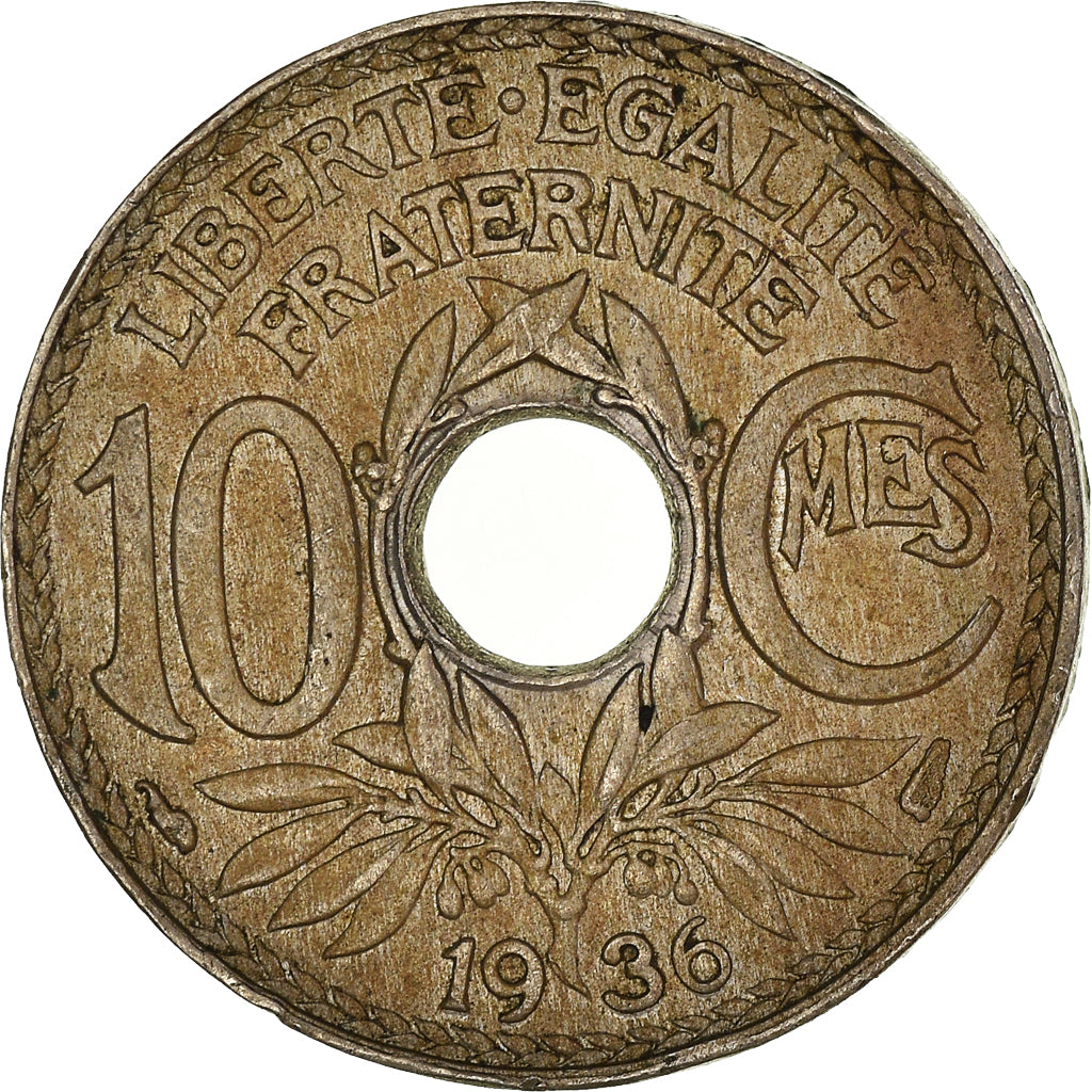 Coin, France, 10 Centimes, 1936