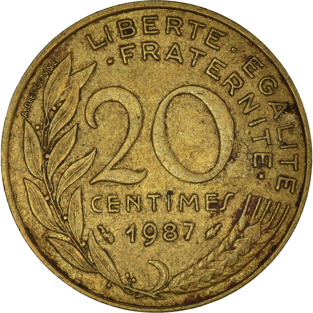 Coin, France, 20 Centimes, 1987