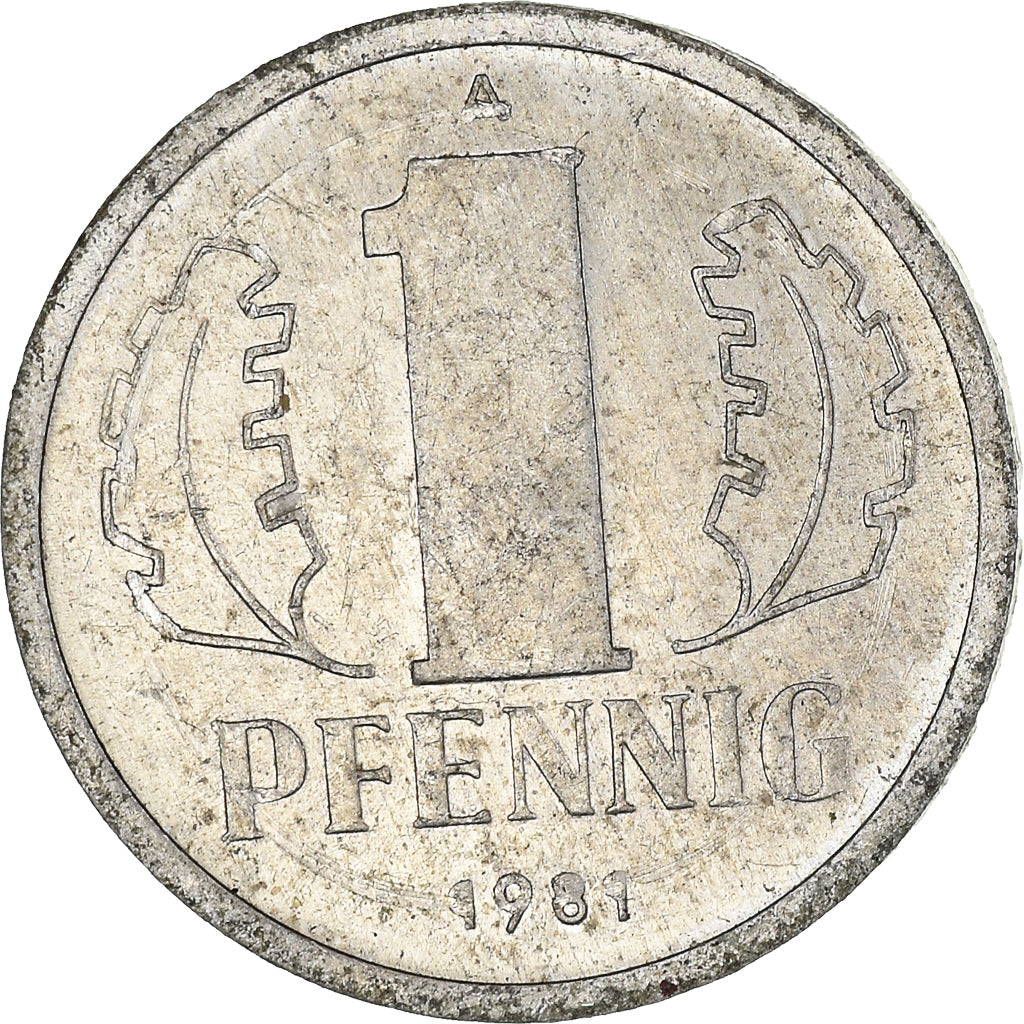 Moeda, ALEMANHA - REPÚBLICA DEMOCRÁTICA, Pfennig, 1987