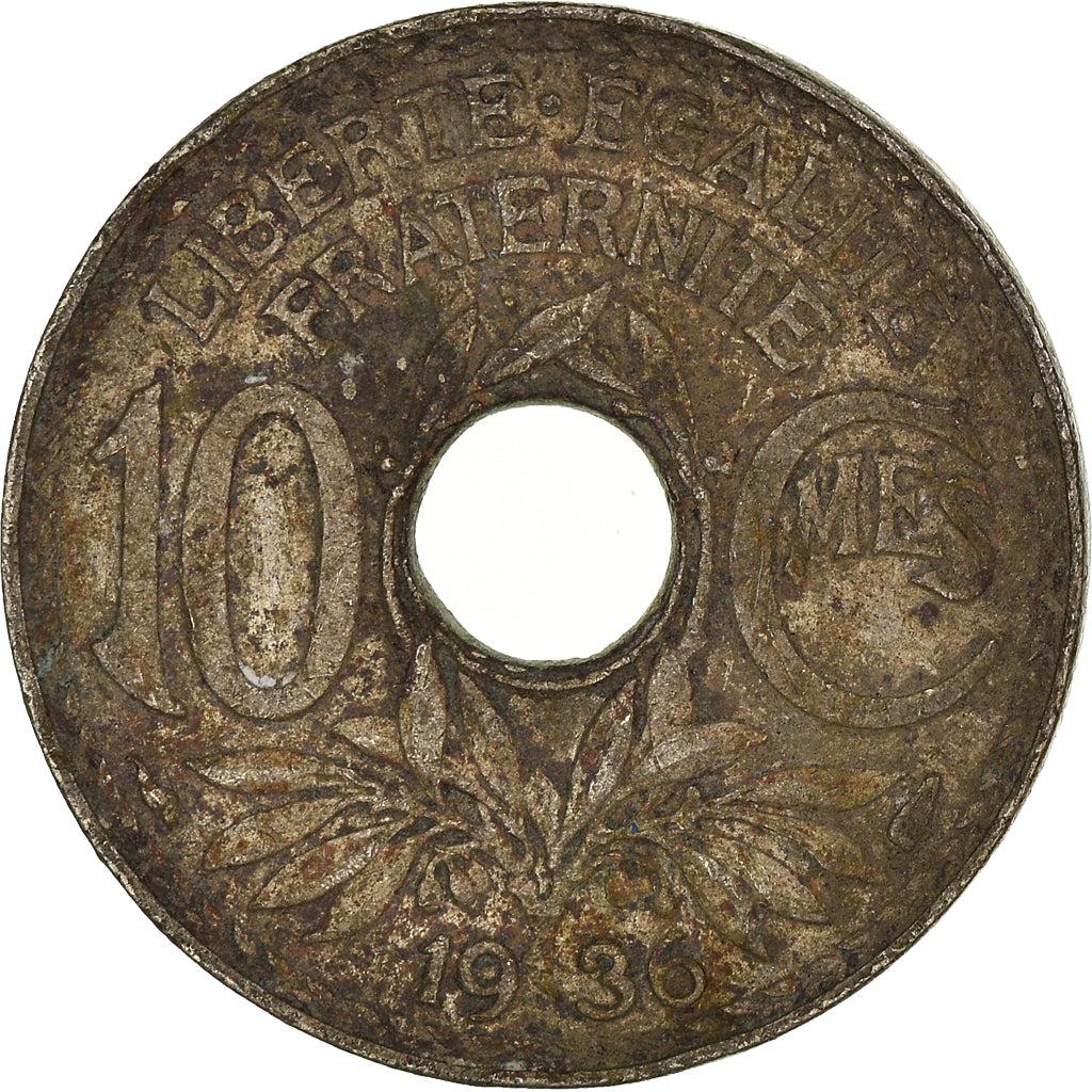 Münze, Frankreich, 10 Centimes, 1936