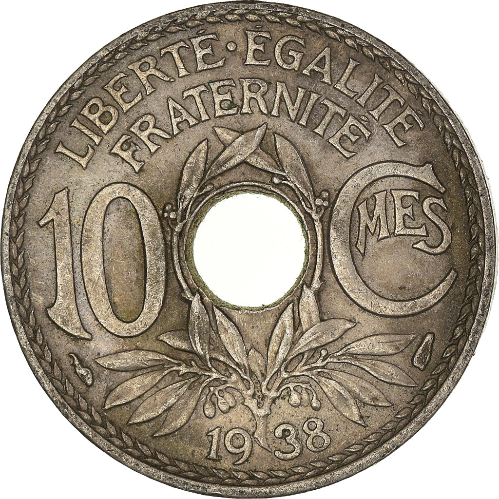 Coin, France, 10 Centimes, 1938
