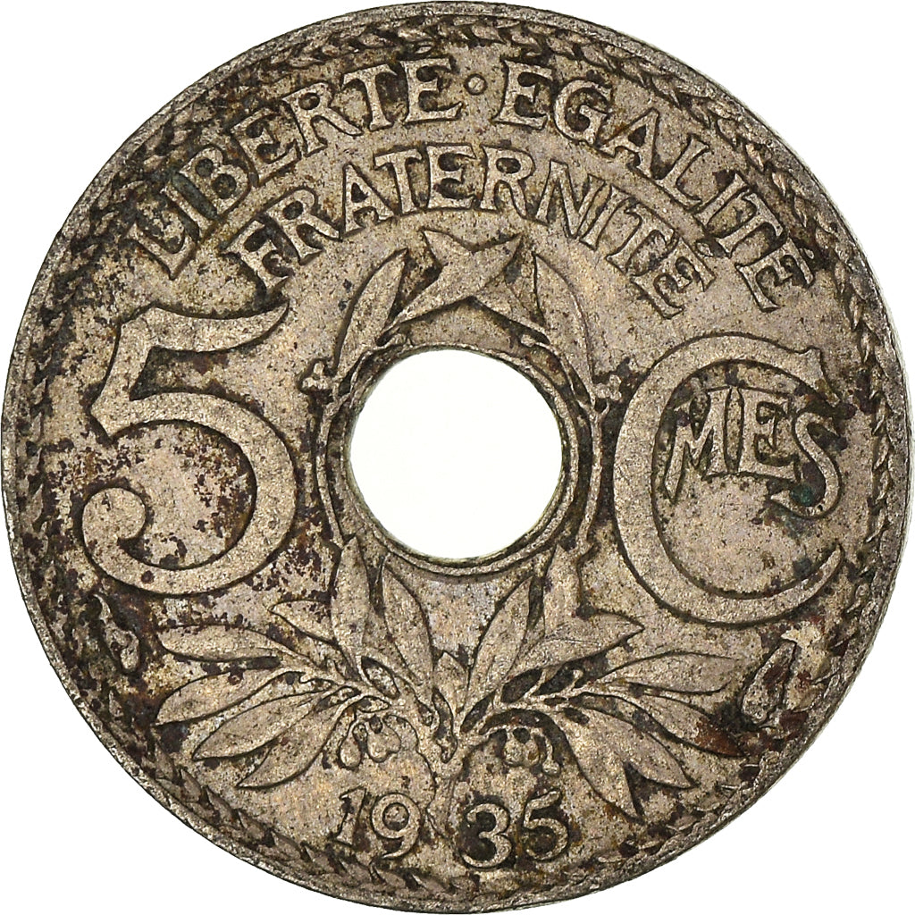 Moneta, Francja, 5 Centimes, 1935