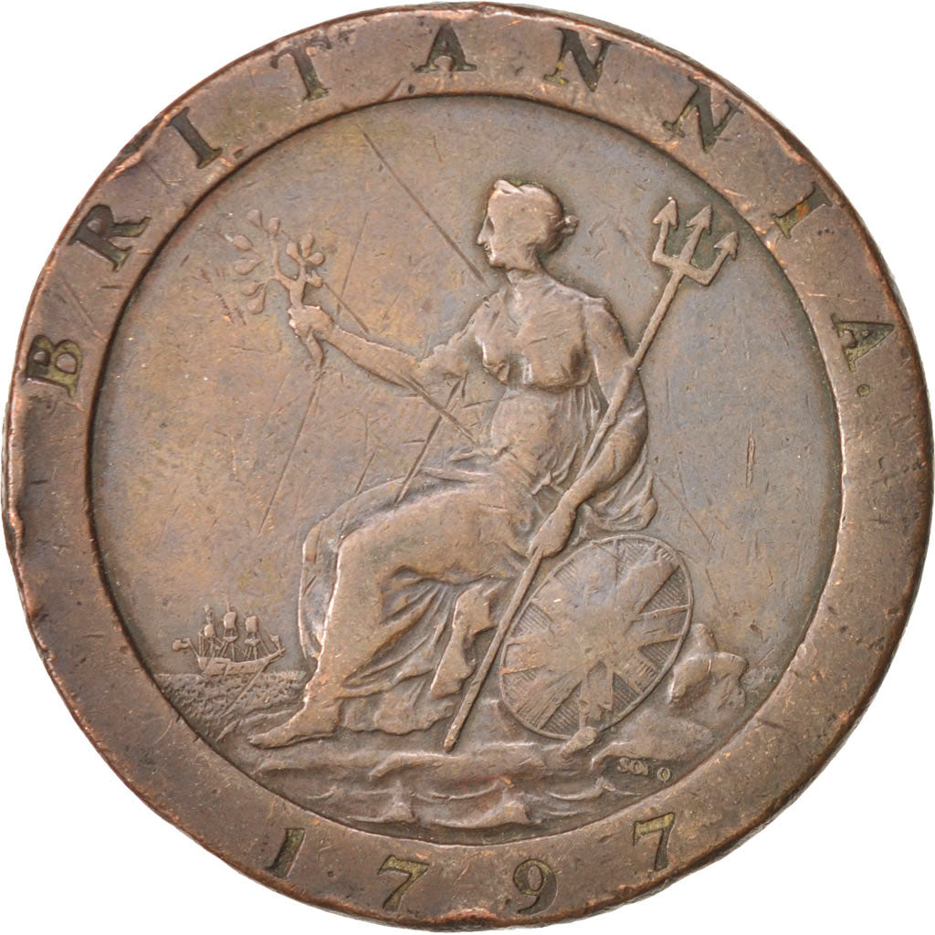 Great Britain, George III, Penny, 1797, VF(20-25), Copper, KM:618