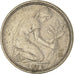 Moneda, ALEMANIA - REPÚBLICA FEDERAL, 50 Pfennig, 1950