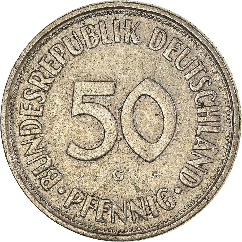 Moneda, ALEMANIA - REPÚBLICA FEDERAL, 50 Pfennig, 1950