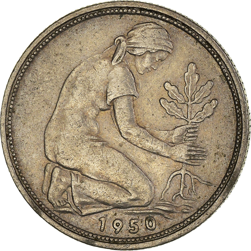 Moneta, Niemcy - RFN, 50 Pfennig, 1950