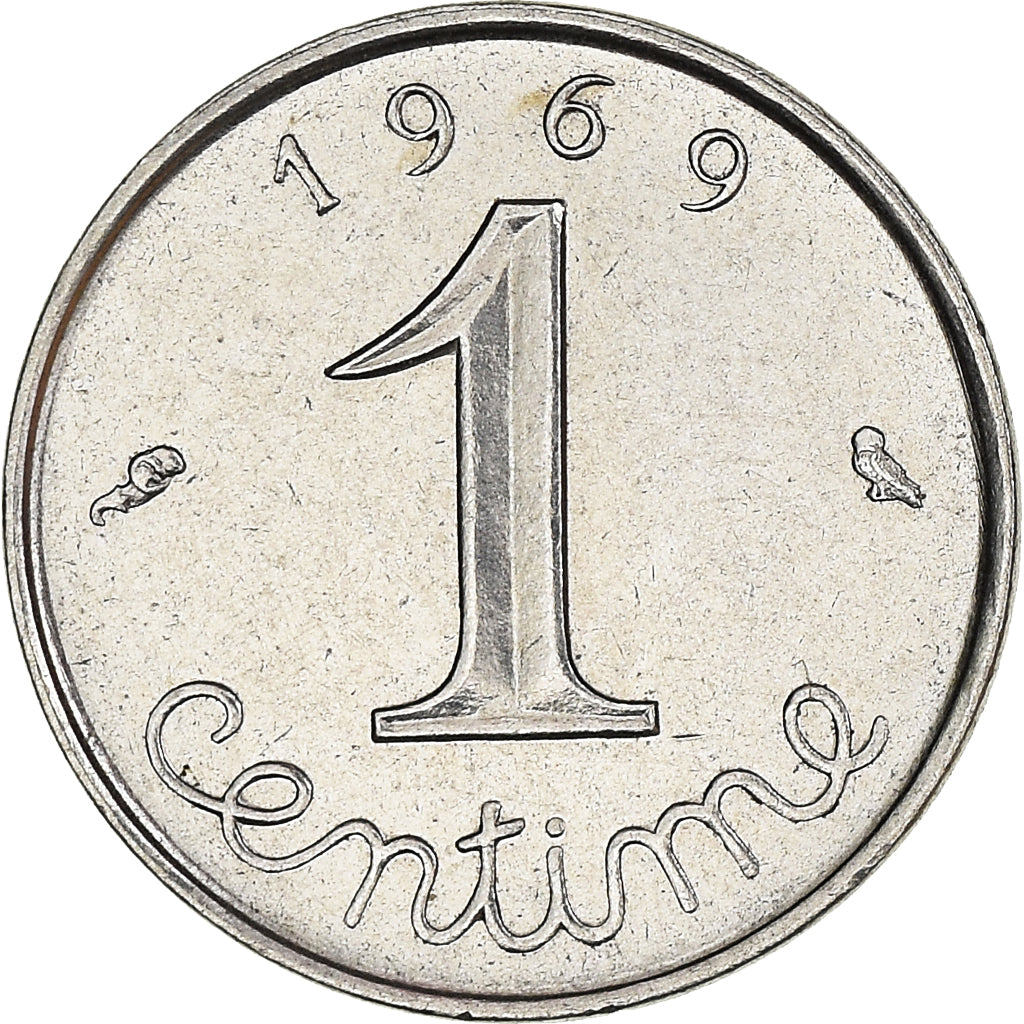 Moneta, Francia, Centime, 1969