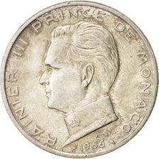 Monaco, Rainier III, 5 Francs, 1966, Paris, AU(55-58), Silver, KM:141