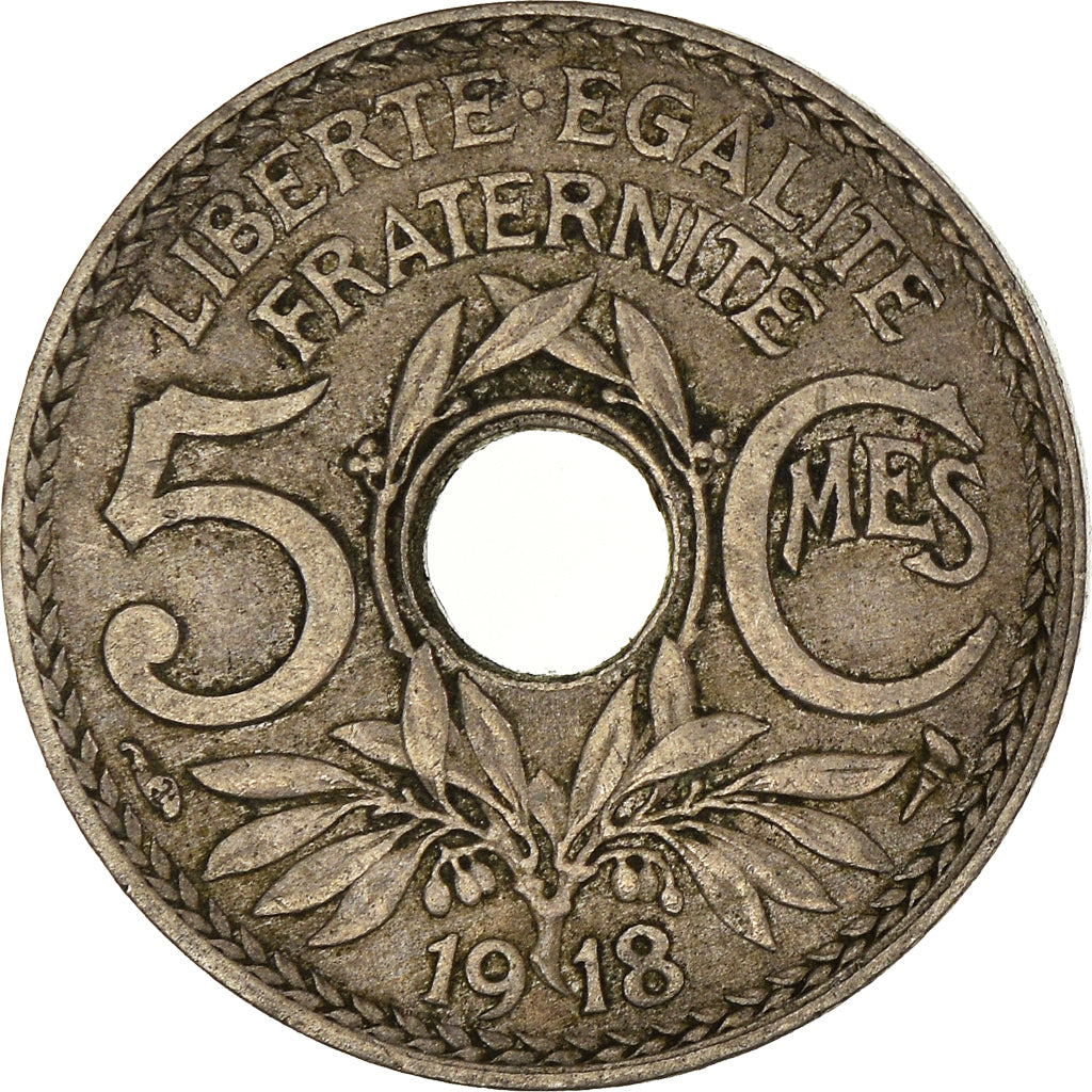 Munten, Frankrijk, 5 Centimes, 1918