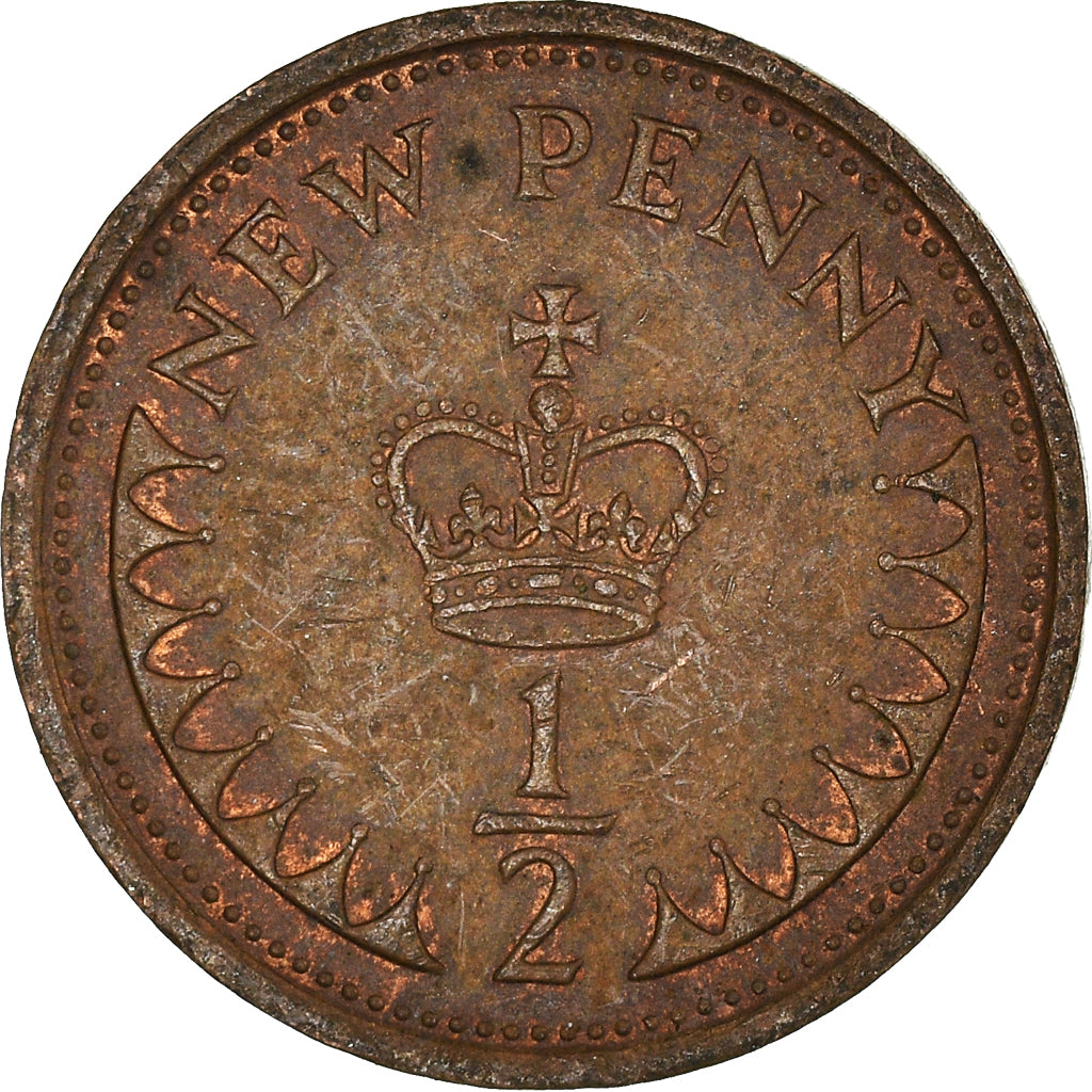 Moeda, Grã-Bretanha, 1/2 New Penny, 1974
