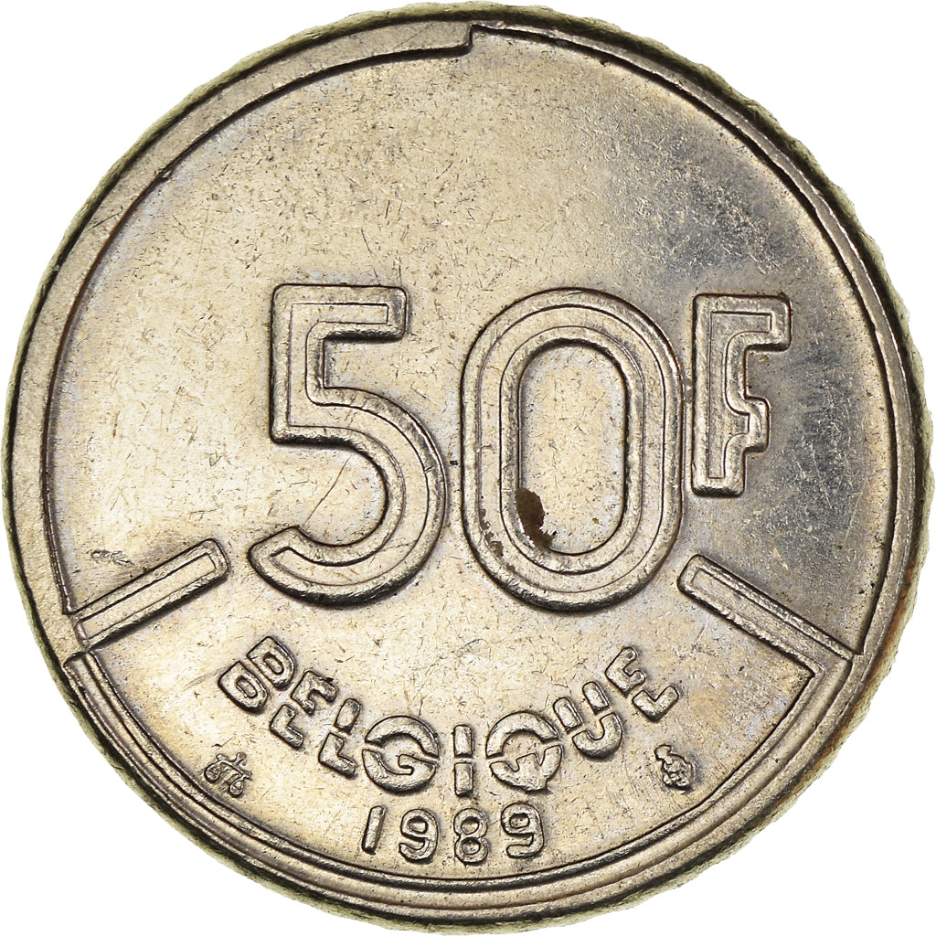 Münze, Belgien, 50 Francs, 50 Frank, 1989