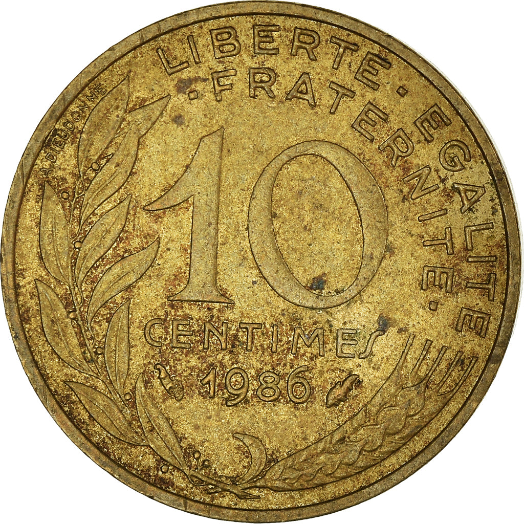 Coin, France, 10 Centimes, 1986