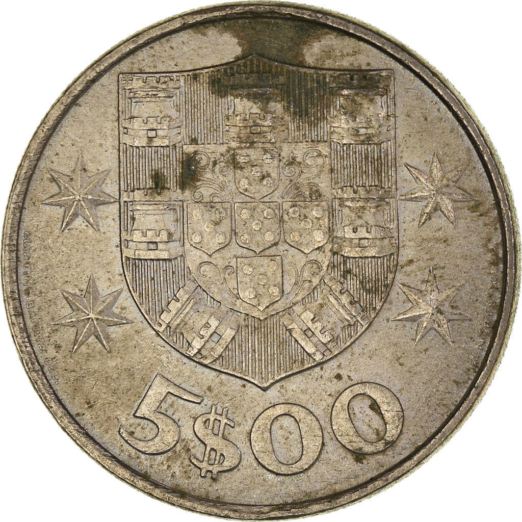 Moneta, Portogallo, 5 Escudos, 1977