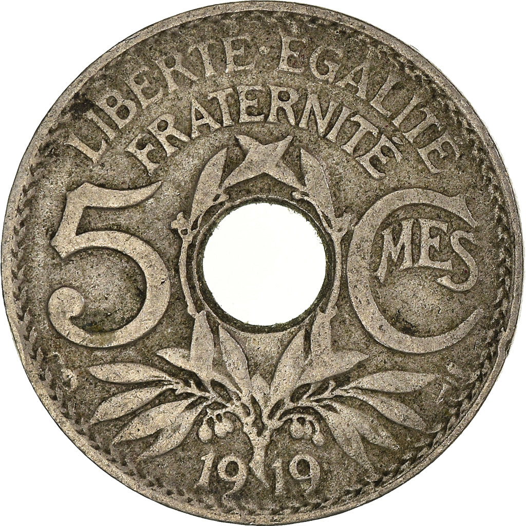 Moeda, França, 5 Centimes, 1919