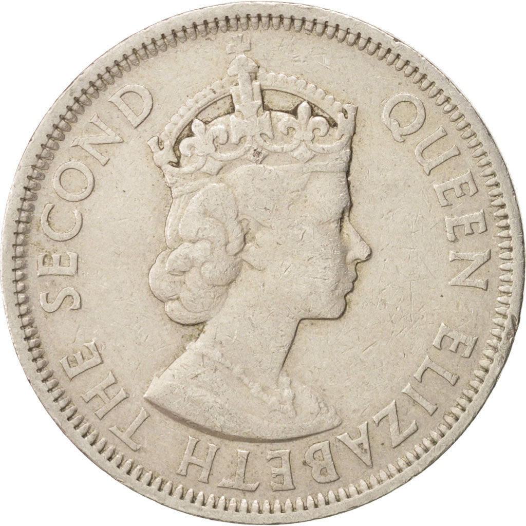 Coin, Mauritius, Elizabeth II, Rupee, 1956, EF(40-45), Copper-nickel, KM:35.1