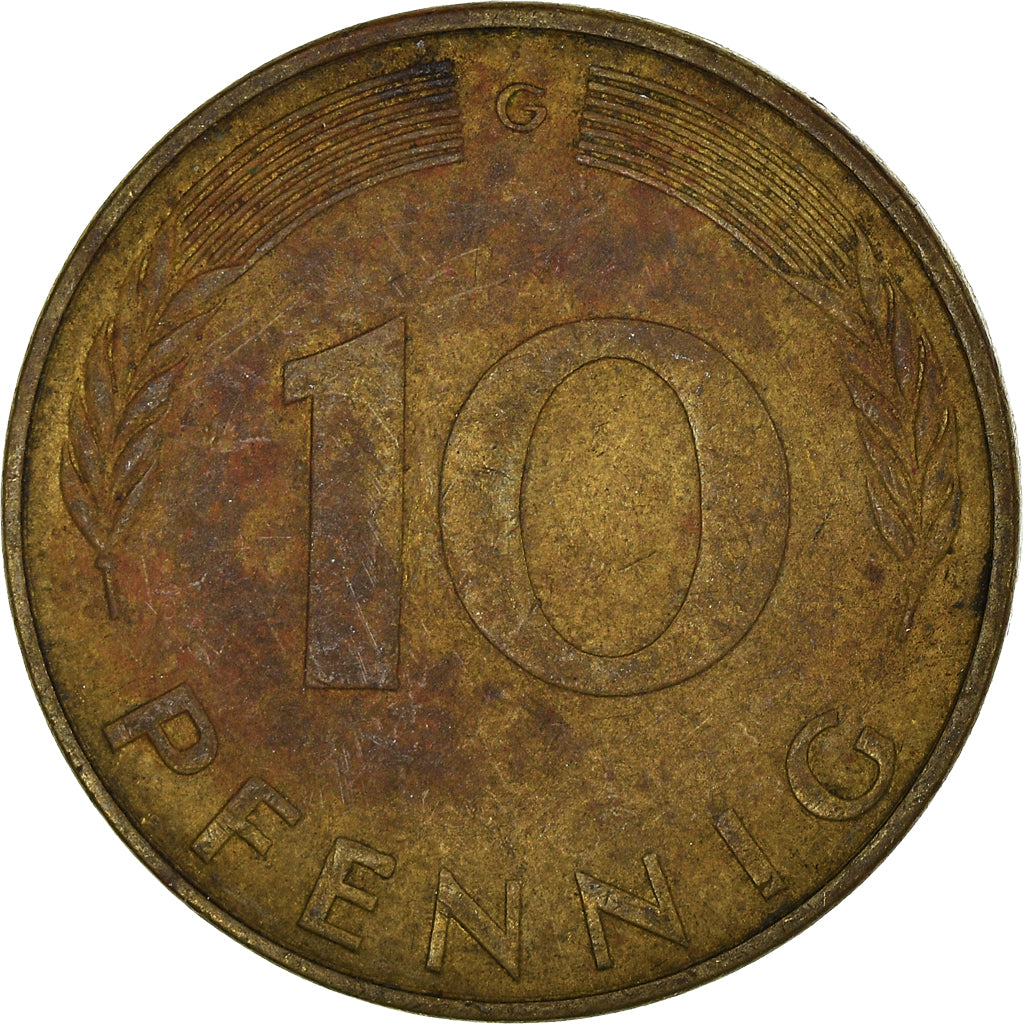 Moeda, ALEMANHA - REPÚBLICA FEDERAL, 10 Pfennig, 1971