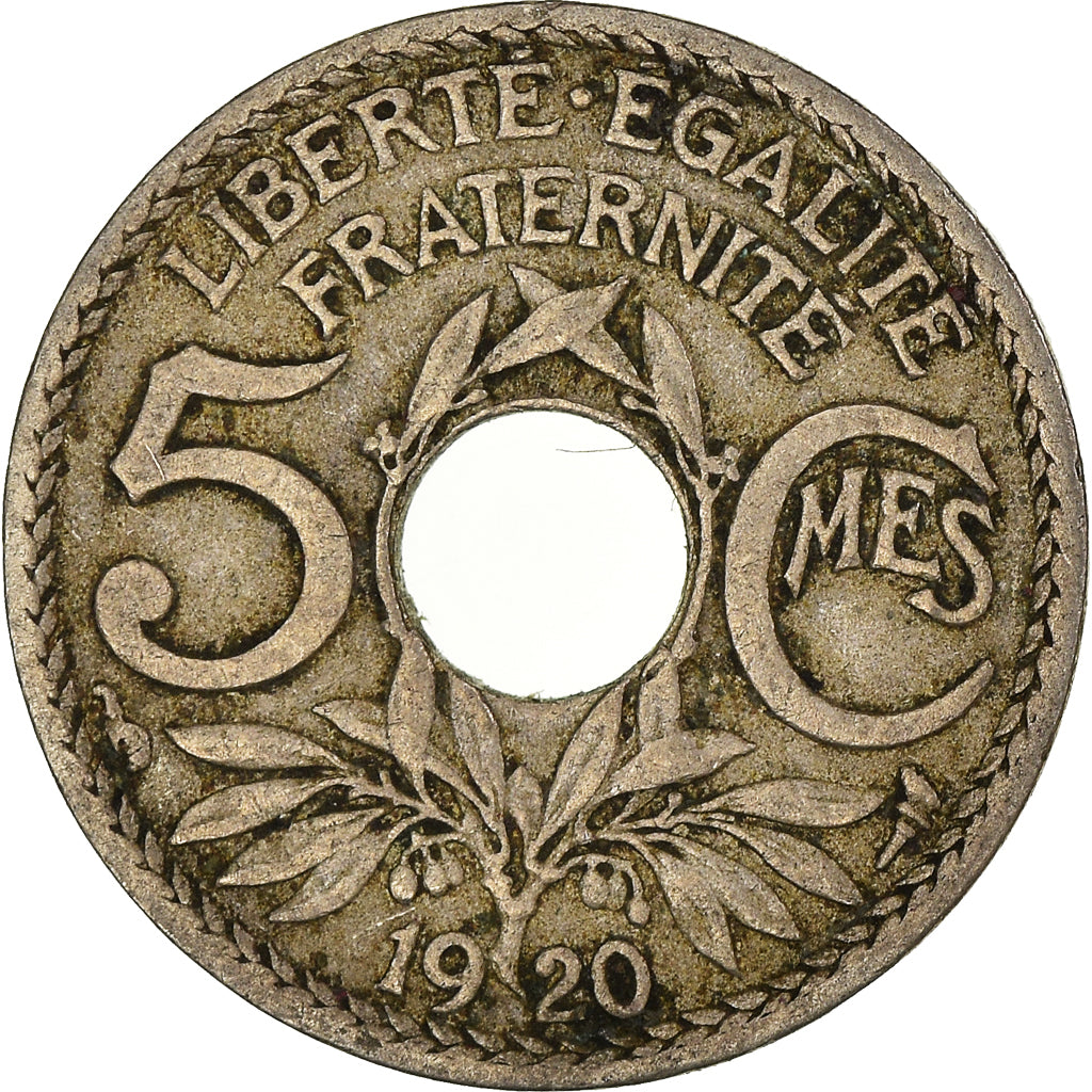 Moeda, França, 5 Centimes, 1920