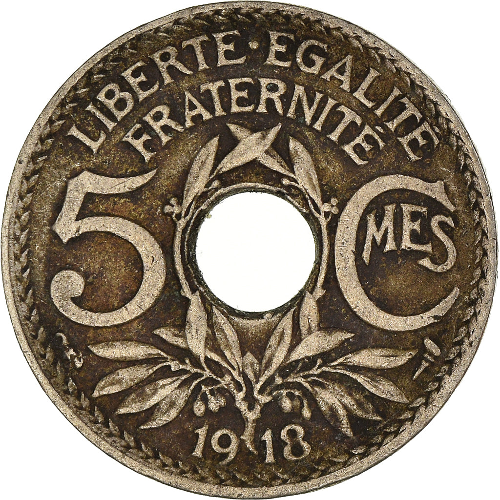 Moneta, Francia, 5 Centimes, 1918